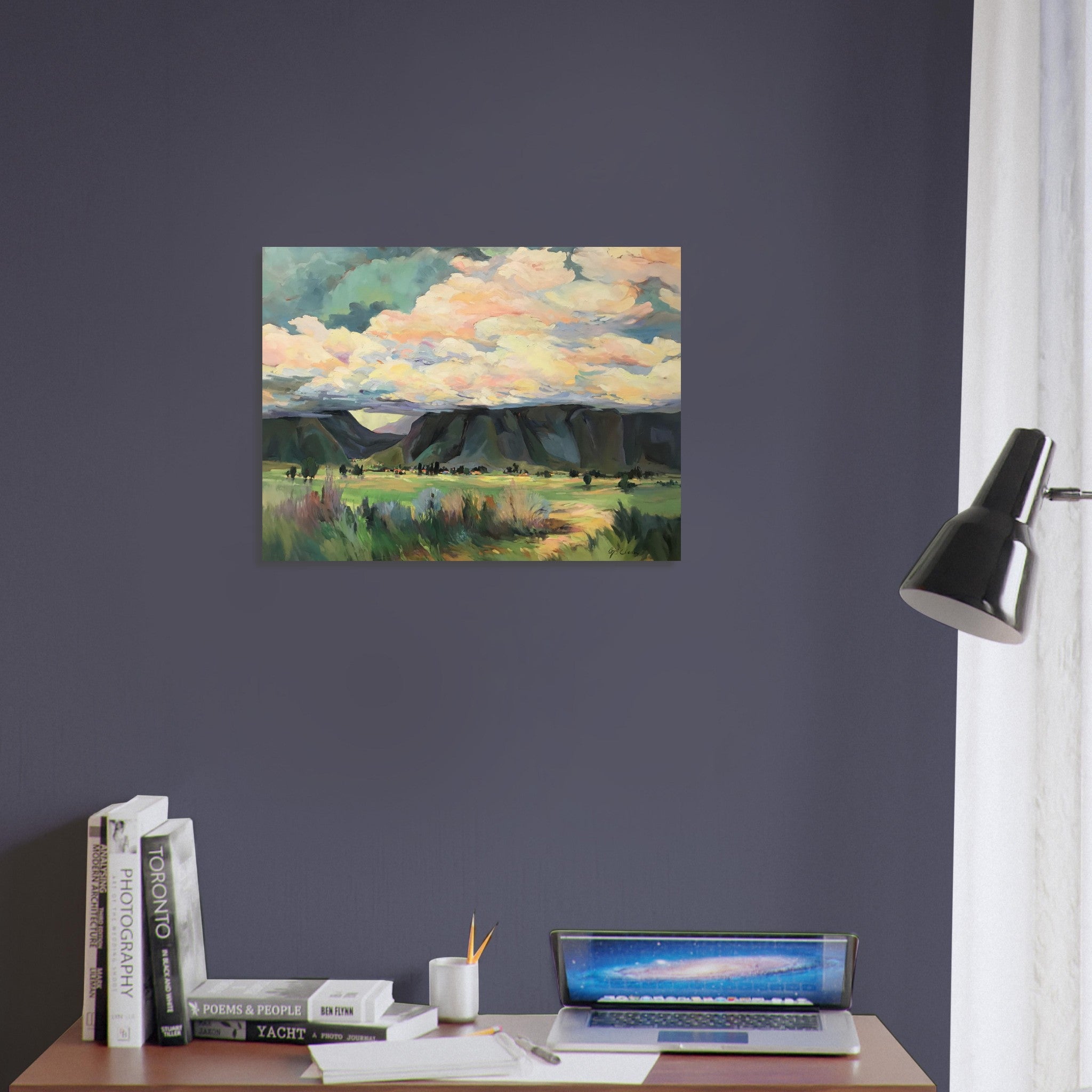 'Sky Valley Road' Landscape I 18x24 Museum-Quality Matte Paper Poster | Original Artwork by American Artist Barbara Cleary